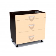 Corp inferior 80 cu 3 sertare metalice greutate Zebra cappuccino